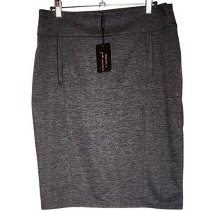 NWT Peter Morrissey Grey Stretch Pencil Skirt Size 12